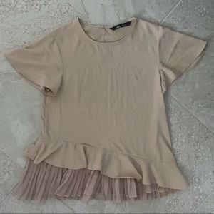 Zara pleated peplum blouse